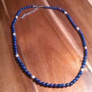 Purple and Freshwater Pearl Sterling Silver Necklace